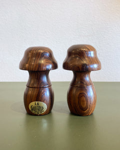 Vintage Mushroom Wooden Salt and Pepper Shakers