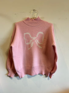 Pink Ribbon Turtle Neck Sweater