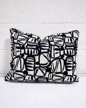 Load image into Gallery viewer, Black and White Graphic Rectangular Pillow
