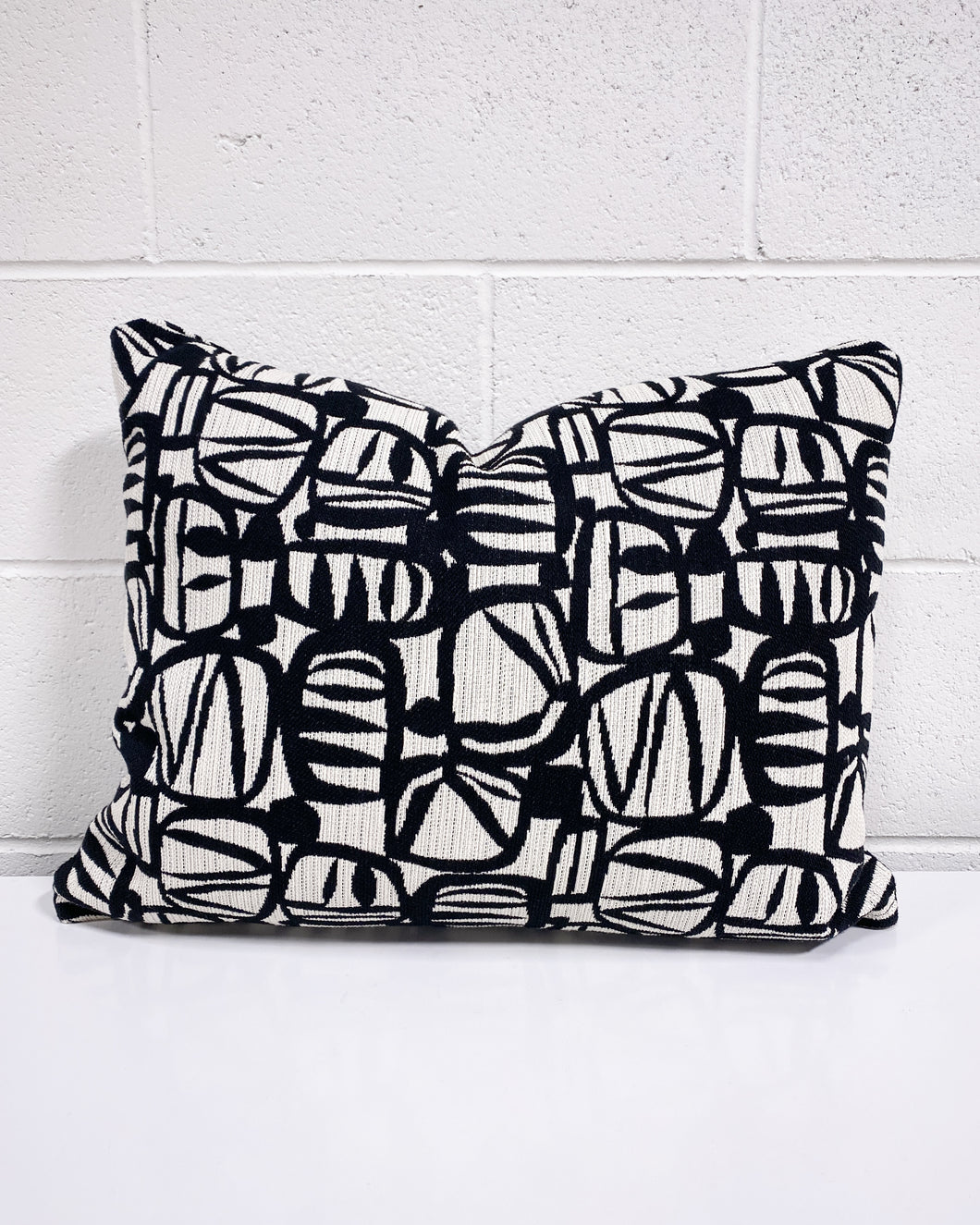 Black and White Graphic Rectangular Pillow