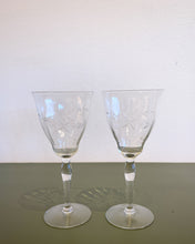 Load image into Gallery viewer, Vintage Pair of Crystal Wine Glasses
