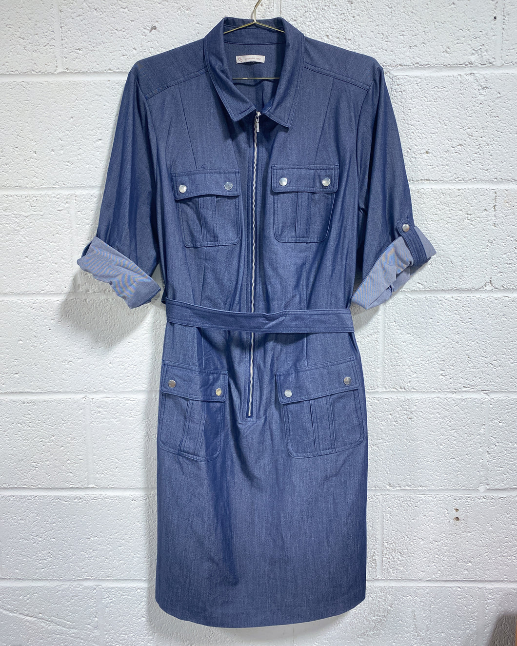 Lightweight Denim Dress with Belt