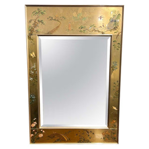 LaBarge Reverse Painted Chinoiserie Mirror