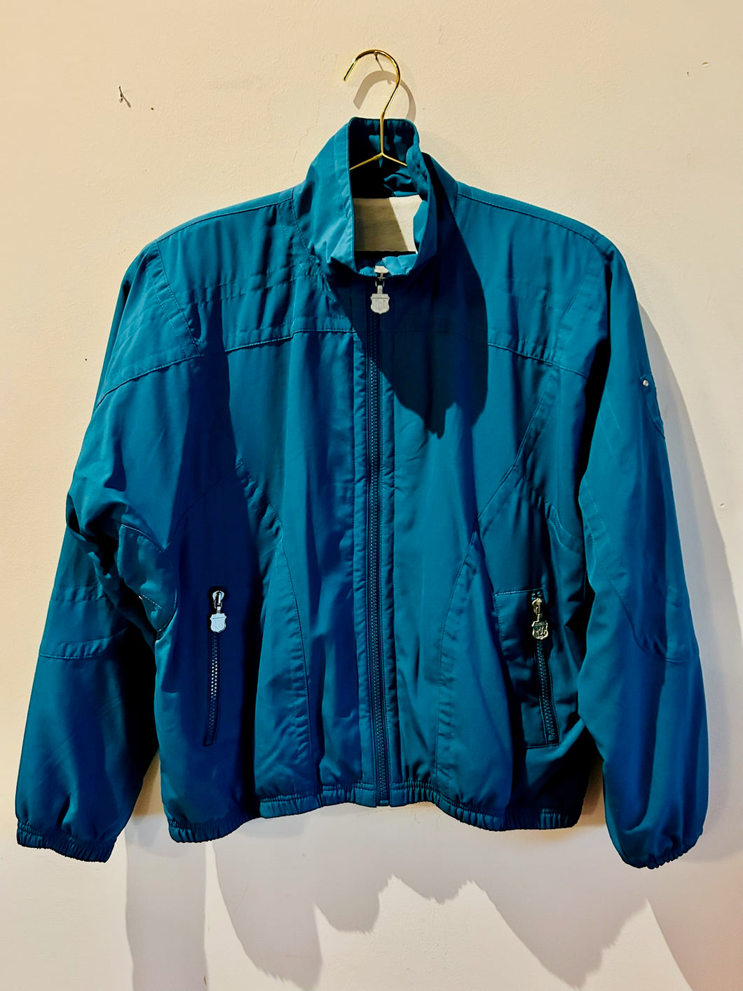 Kaelin Inc. Turquoise Weather Proof Windbreaker Jacket Chest