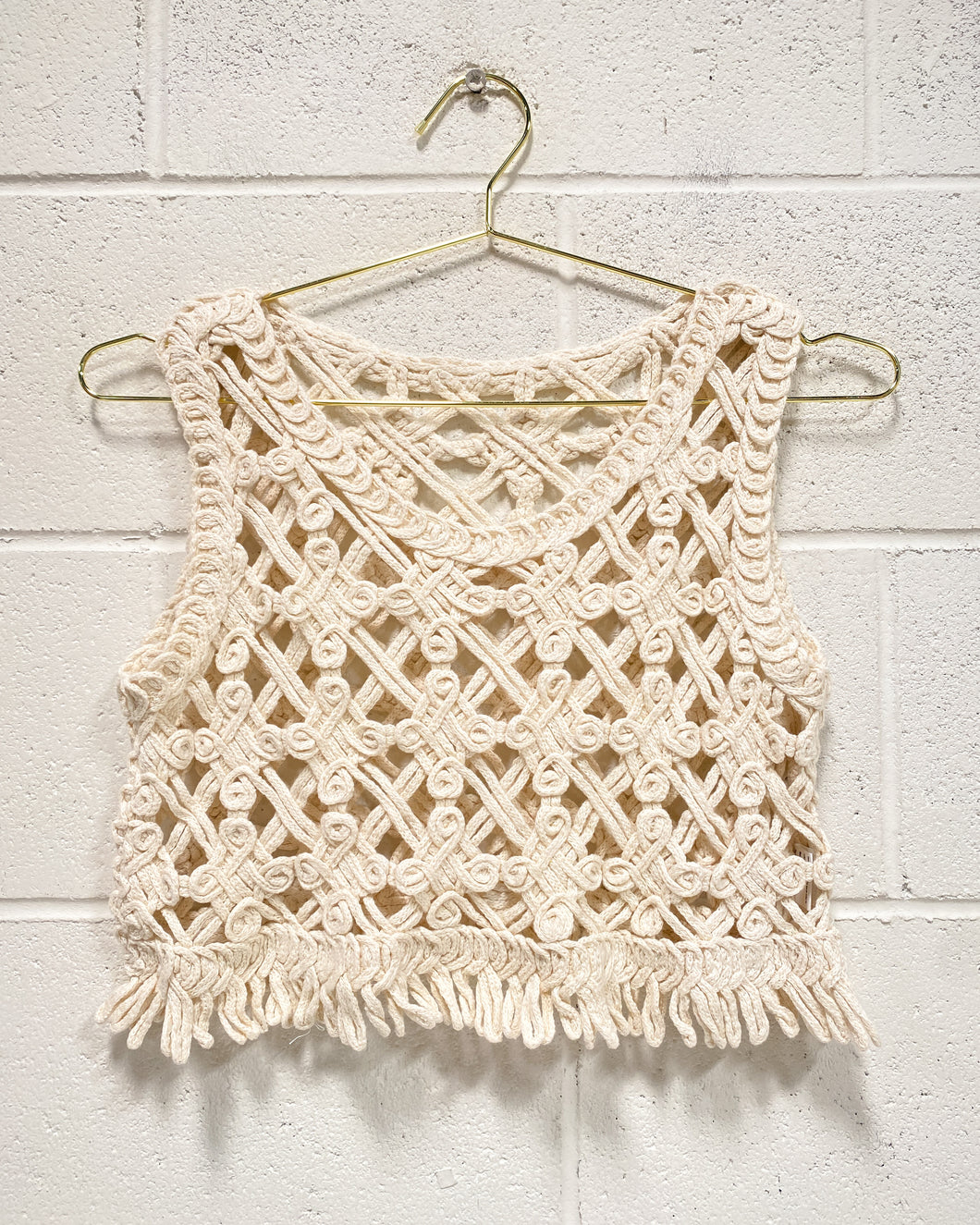 Boho Knit Crop Top (L)