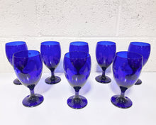 Load image into Gallery viewer, Set of 8 Cobalt Blue Wine Goblets
