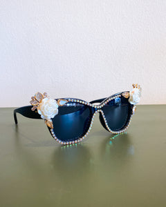 Black Jeweled Cat Eye Sunnies