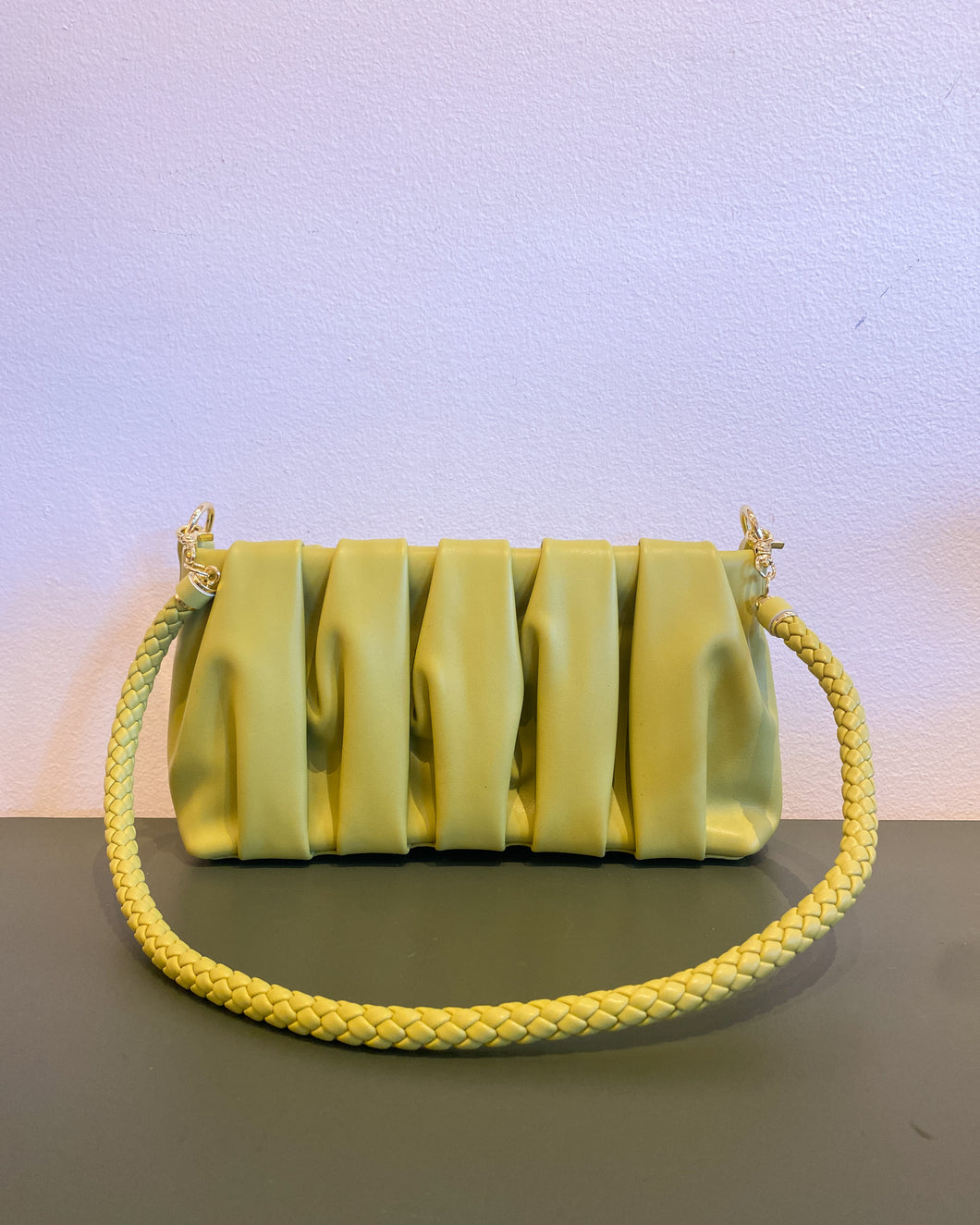 Chartreuse Drapey Hand Bag