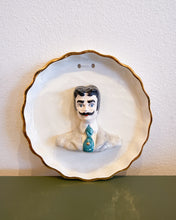 Load image into Gallery viewer, Vintage Ceramic Plate with Bust of Mustache Man
