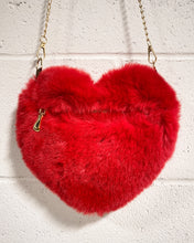 Load image into Gallery viewer, Fuzzy Heart Shaped Red Purse
