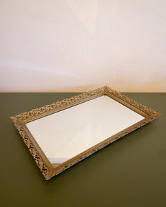 Vintage Gold Rectangular Vanity Tray