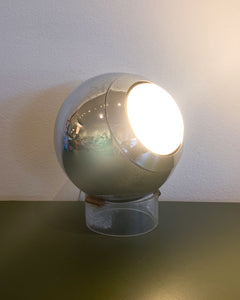 Vintage Chrome Eyeball Lamp on Lucite Stand