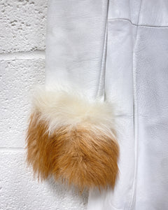 Vintage White Leather and Fur Penny Lane Coat