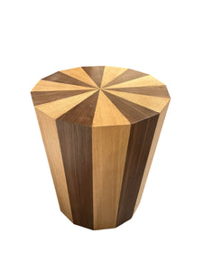 Round Two Toned Wood Side Table