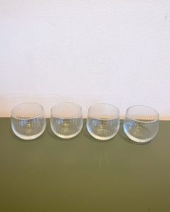 Set of 4 Ribbed Small Roly Poly Glasses