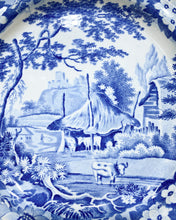 Load image into Gallery viewer, Davenport Blue and White Transferware Plate with Cows
