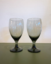 Load image into Gallery viewer, Vintage Pair of Smoked Glass Goblets
