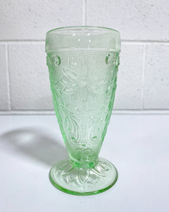 Vintage Green Depression Glass Iced Tea Glass