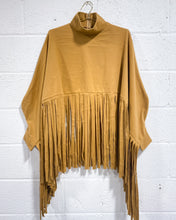 Load image into Gallery viewer, Felt Sleeved Poncho with Fringe (M)
