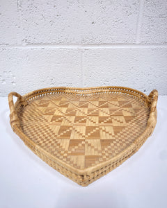 Vintage Heart Shaped Woven Tray