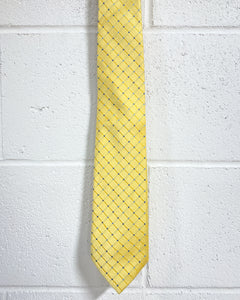 Yellow Tie with Blue Dots - Extra Long