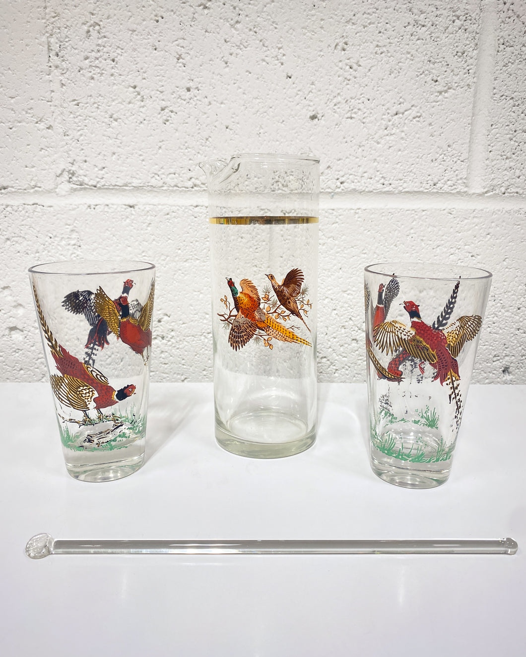 Vintage Bird Cocktail Set- 4 pieces