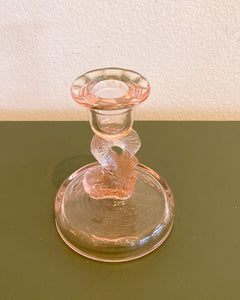 Vintage Pink Depression Glass Candle Holder