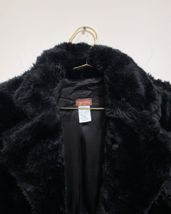 Black Faux Fur Waist Coast (L)