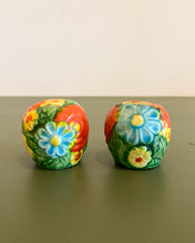 Load image into Gallery viewer, Vintage Mini Japanese Floral Ceramic Salt and Ppper Shakers-
