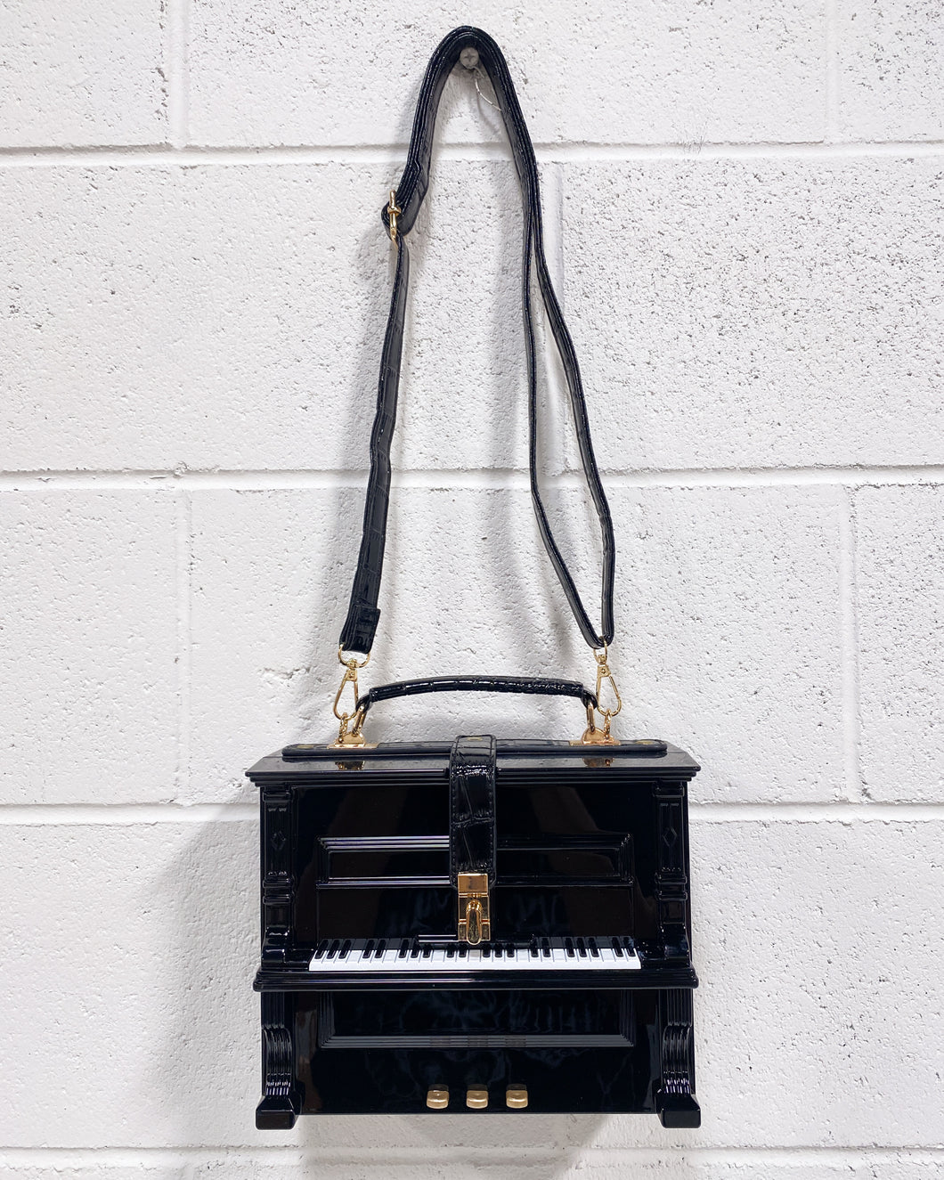 Black Upright Piano Purse