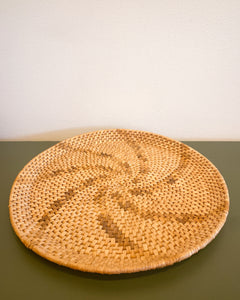 Vintage Round Woven Tray