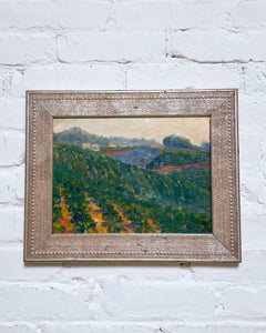 Oil Painting of a Vineyard, Framed