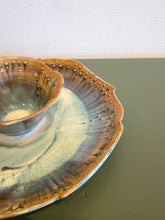 Load image into Gallery viewer, Vintage Art Pottery Chip and Dip Tray, Signed
