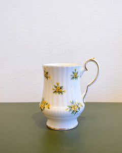 Vintage Royal Windsor Yellow Floral Bone China Teacup