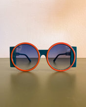 Load image into Gallery viewer, Green and Orange Round Sunnies
