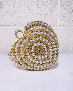 Heart Shaped Pearl and Jeweled Purse