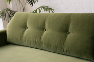 80" Desmond Walnut Framed Sofa in Olive Green