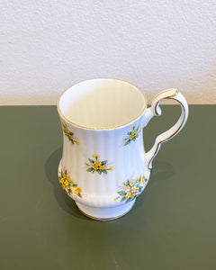 Vintage Royal Windsor Yellow Floral Bone China Teacup