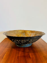 Load image into Gallery viewer, Vintage Hammered Copper Pedestal Fruit Bowl
