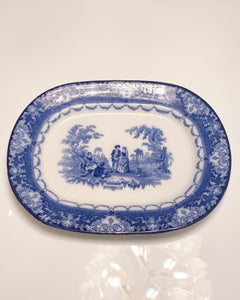 Antique Royal Watteau Doulton Blue and White Platter -Serenade