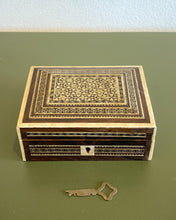 Load image into Gallery viewer, Vintage Mosaic Inlay Box with Key
