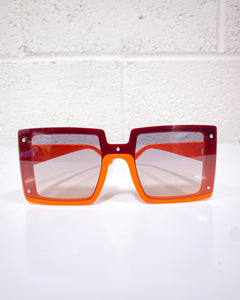 Oversized Rectangular Orange Sunnies