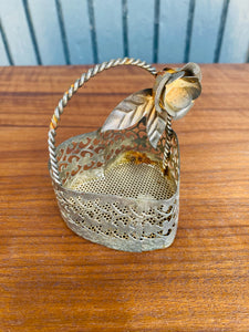 Gold Heart Vintage Basket