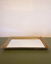 Load image into Gallery viewer, Vintage Gold Rectangular Vanity Tray
