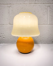 Load image into Gallery viewer, Orange Mushroom LED Lamp with Cream Glass Shade
