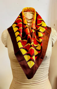 Disco Brown Silk Scarf