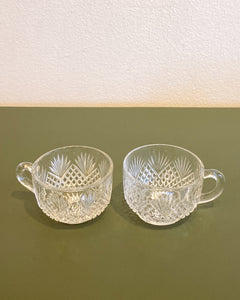 Vintage Pair of Cut Glass Punch Cups