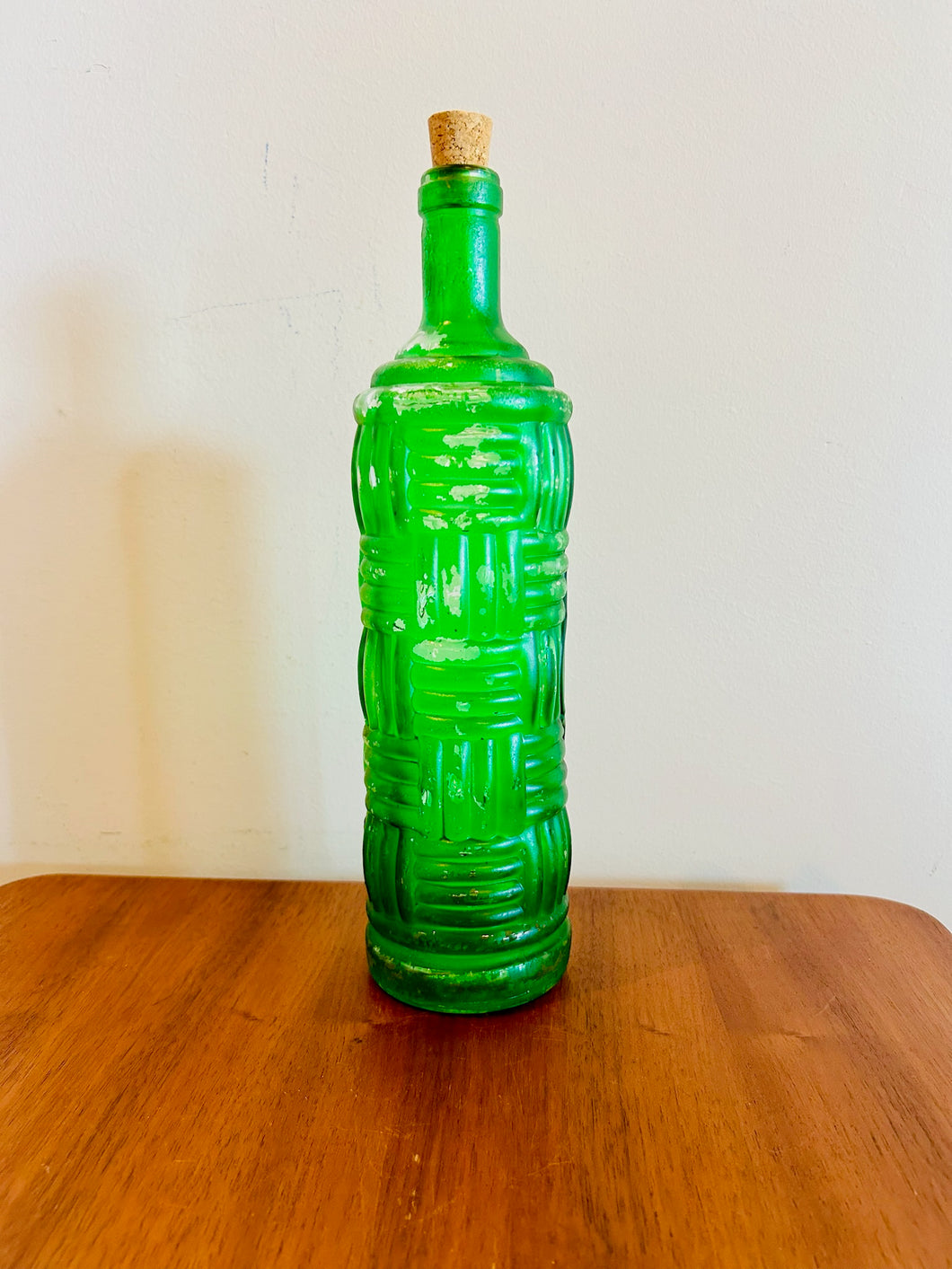 Green Glass Vintage Style Bottle