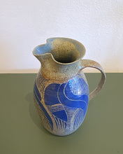 Load image into Gallery viewer, Vintage Stoneware Pitcher with Blue Motif
