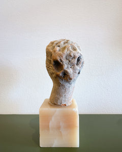 Ancient Greek Terracotta Bust on Onyx Stone Base